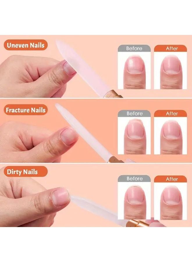 Rose Golden Glass Nail File Double Sided Gentle Nail Care Gift For Women - Image 5
